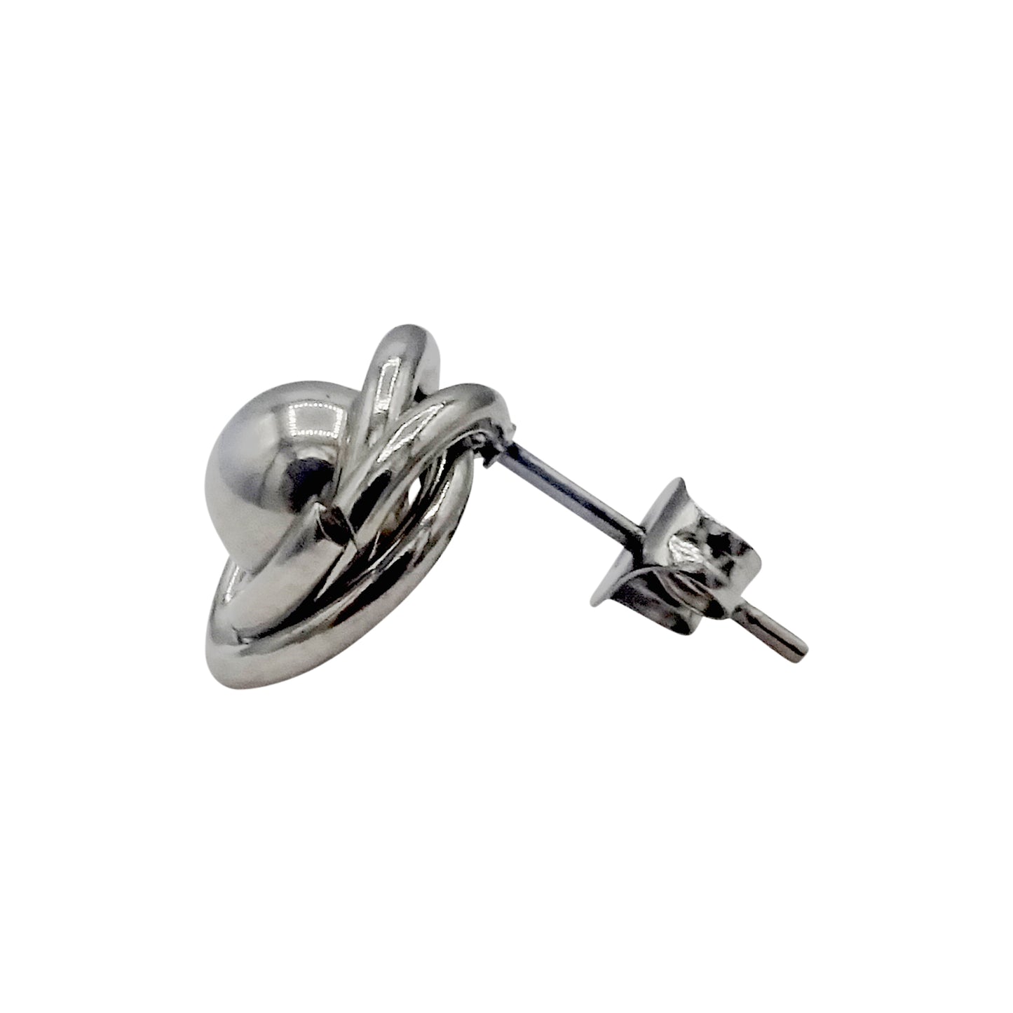 Edelstahlohrringe Knoten mit Perle