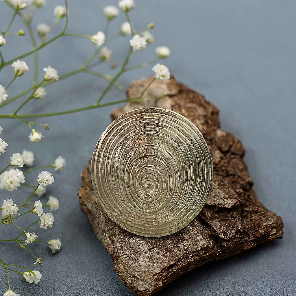 Versilberte Schnecken-Magnetbrosche – Stilvoll & nadelfrei