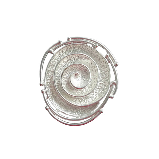 Magnetbrosche „Perlenschnecke“ – elegantes Schal- und Tuch-Accessoire, versilbert